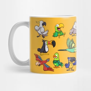 Cartoon Tropical Birds Mug